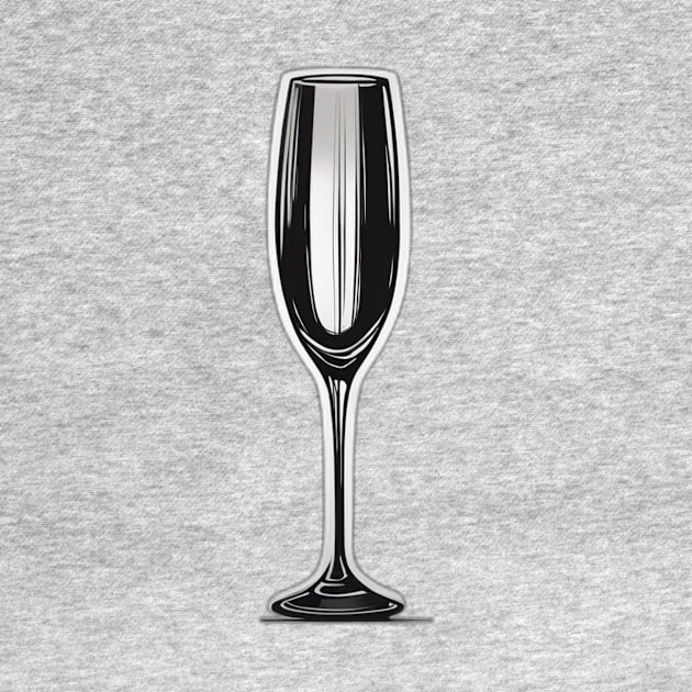 Elegant Champagne Glass Silhouette No. 1010 by cornelliusy